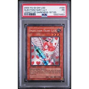2003 YU-GI-OH! LOD-LEGACY OF DARKNESS 100 INJECTION FAIRY LILY 1ST EDITION PSA 1